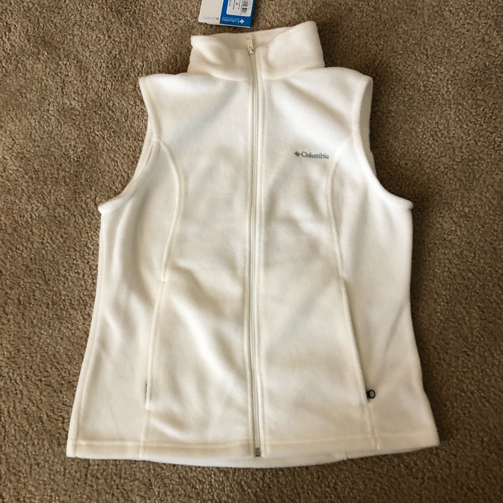 New Columbia White Fleece Vest - Medium